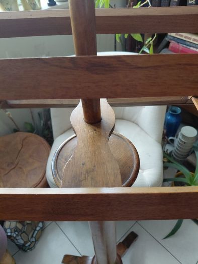 Antique wooden Duellist music stand with side candle sconcesAntique oak wooden music stand with side candle sconces