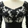 Champagne And Black Lace size 12 Dress _Satin Ribbon Lace up back Image 3