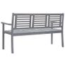 3-Seater Garden Bench 150 cm Grey Solid Eucalyptus Wood Image 5