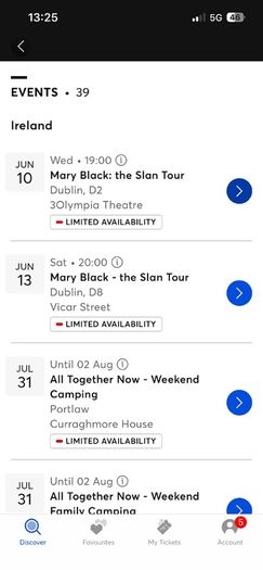 2 to Tickets to Mary Black Slan Tour in Olympia 10/06/2026 or vicar street 13/06/26