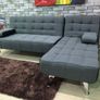 Dark Grey fabric Stylish Corner Sofa Bed with Chaise Longue Image 4