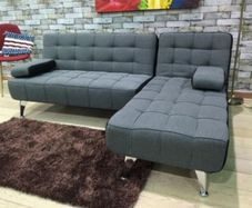 Dark grey fabric Nordic Comfort Chaise Sofa,198cm