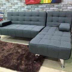 Dark grey fabric Nordic Comfort Chaise Sofa,198cm