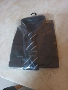 Cedarwood Mens Long Sleeve Shirt & Tie Set. Size 17.5 Collar.  B.N.W.T.