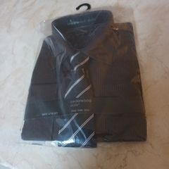 Cedarwood Mens Long Sleeve Shirt & Tie Set. Size 17.5 Collar.  B.N.W.T.