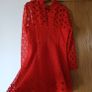 Red crochet designer Michelle Keegan skater dress for communion wedding party sun holidays M 10 12 Image 2