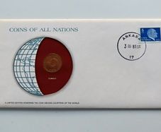 Turkey 1974 Vintage Coin Stamp cover BUNC
