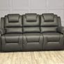 Axel Dark Grey, Light Grey & Black Leather Recliner Sofa Set Image 2