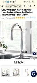 Chrome Single Lever Pull Out Monobloc Kitchen Sink Mixer Tap - Enza Olney