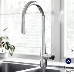 Chrome Single Lever Pull Out Monobloc Kitchen Sink Mixer Tap - Enza Olney