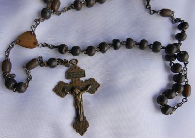 Antique  Rosary necklace pendant L-26"