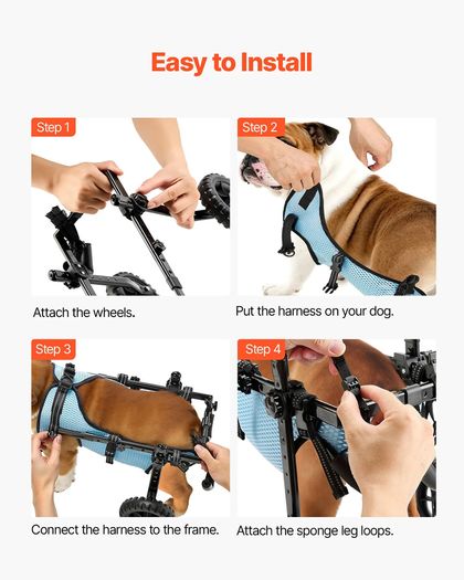 Wheelchair for Back Legs, Adjustable 2 Wheels Pet Wheelchair