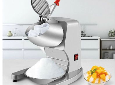 BRAND NEW Electric Dual Blade Ice Crusher 95Kg/H Commercial Snow Cone Granizing Machine with Free Tray Home Icy Drink Smoothie Maker