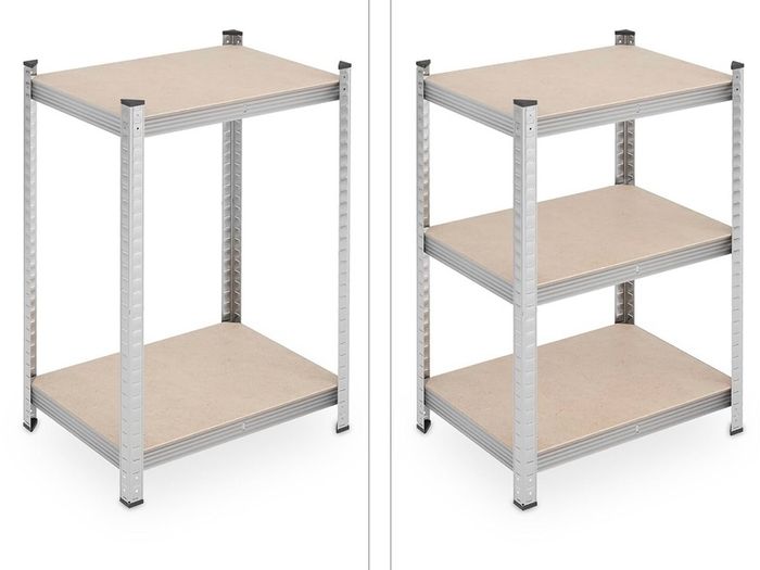 Heavy Duty Shelving Unit, Set of 2, 5 Shelves, 180 x 60 x 45 cm, 500 kg, Garage & Warehouse, Steel, Silver