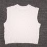 Zara Cream White Cable Knit Space Invaders Pixel Graphic Sleeveless Jumper Vest Size M Image 4