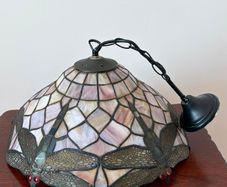 Vintage tiffany style stained glass ceiling pendant light ready to hang