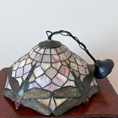 Vintage tiffany style stained glass ceiling pendant light ready to hang