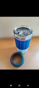Stainless Steel Lidded Tumbler Hot & Cold Travel Mug Blue