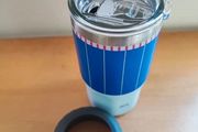 Stainless Steel Lidded Tumbler Hot &amp; Cold Travel Mug Blue