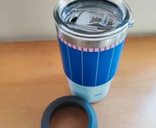 Stainless Steel Lidded Tumbler Hot & Cold Travel Mug Blue