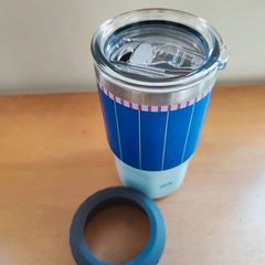 Stainless Steel Lidded Tumbler Hot & Cold Travel Mug Blue