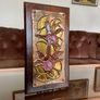 Retro Celtic Art Copper Wall Plaque Eddie O'Neill Handwrought Mural Fuchsia Flower Image 2