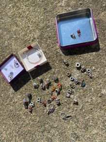Charm beads that fit on a snake chain bracelet selection
