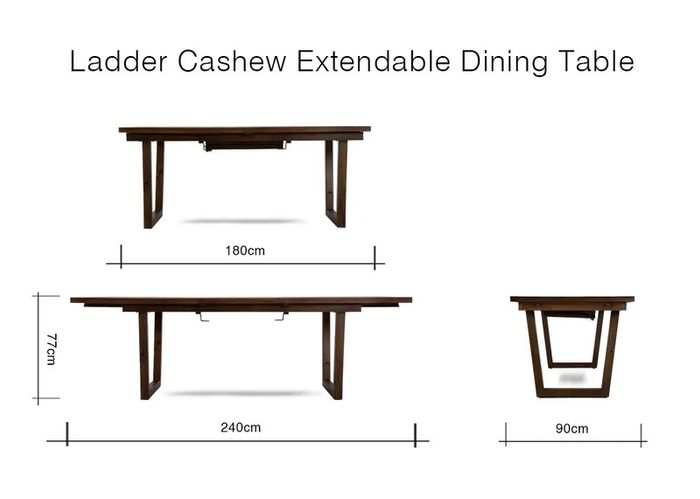 180cm-240cm Cashew Extendable Dining Table