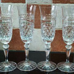 Galway Crystal Leah pattern champagne flutes