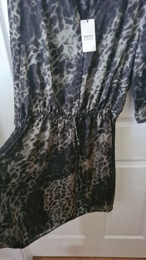 Papaya Satin Animal Print Dress Size 20 (nwt)