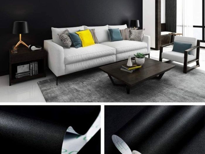 Sticky Back Plastic Paper Self Adhesive 40X300cm Peel and Stick Wallpaper Vinyl Film Roll Covering Wardrobes Drawers Doors Bedroom Living Room (MULTIPLE COLOURS AVAILABLE)