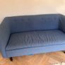 Blue two-seater sofa - button back detail Image 2