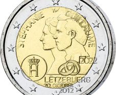Luxembourg 2 Euro Commemorative Coin 2022 - 10th  Wedding Anniversary of Guillaume and Stephanie. Uncirculated.