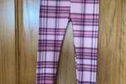 Girl's Pink Tartan Leggings  | Size 3/4 years