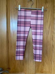 Girl's Pink Tartan Leggings  | Size 3/4 years