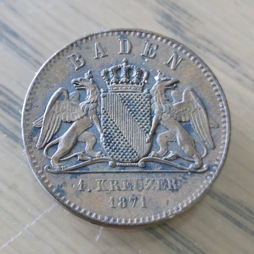 Baden 1 kreuzer 1871 Victory