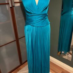 Issa London Turquoise with Flattering neckline Maxi Dress Size 10