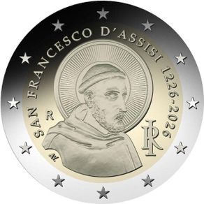 Italy 2 Euro Commemorative Coin 2026 - St Francis of Assisi. Uncirculated.