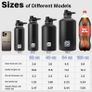 Insulated Water Bottle | Thickened Stainless Steel Vacuum Metal Thermos | Portable Sports Water Jug for Gym and Hiking with Straw, Carrier Bag, Handle Strap | BPA-Free 32 oz, Black Image 2