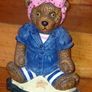 Vintage Wright Studios Cast Iron Teddy Doorstop Image 10