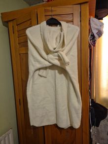 White Woolen Top with a Hood