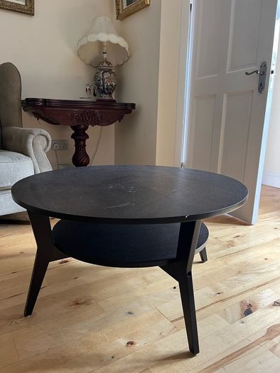 Large Round Dark Wood Coffee Table Ikea Great Condition