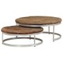 Coffee Table Set 2 Pieces Reclaimed Wood and Steel Image 5
