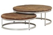 Coffee Table Set 2 Pieces Reclaimed Wood and Steel
