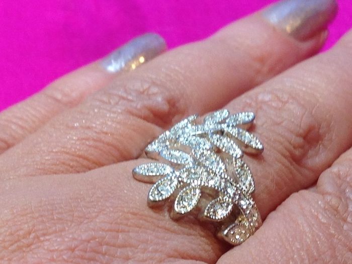 Vintage Crystal Leaf Ring