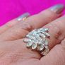Vintage Crystal Leaf Ring Image 5