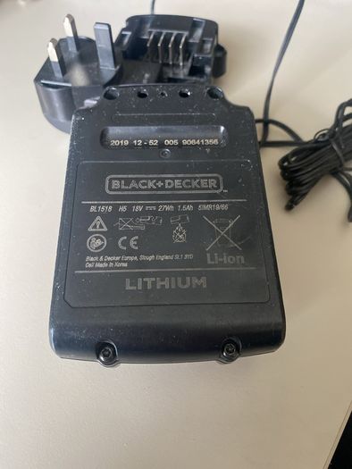 Black+Decker 18v Lithium battery and charger