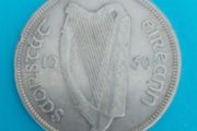 Ireland 1930 Harp Half Crown in  Extremely Fine condition