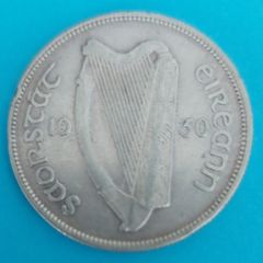 Ireland 1930 Harp Half Crown in  Extremely Fine condition