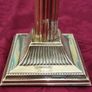 Pair Antique And Shiny Solid Brass Art Deco Ornate Corinthian Column Candlestick Holder Image 8